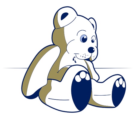 cartoon style Teddy Bear toy のイラスト素材