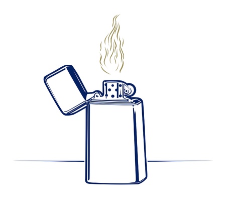 retro style of lighter fire のイラスト素材