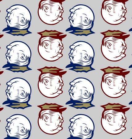 policeman officer angry face pattern backgroundのイラスト素材