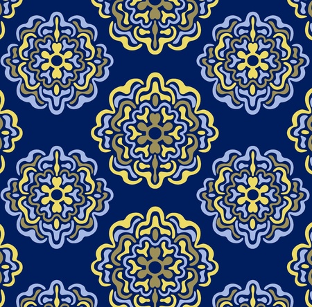 round lace pattern background in blue yellow and green colorsのイラスト素材