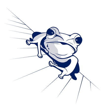 cartoon style of funny frog のイラスト素材