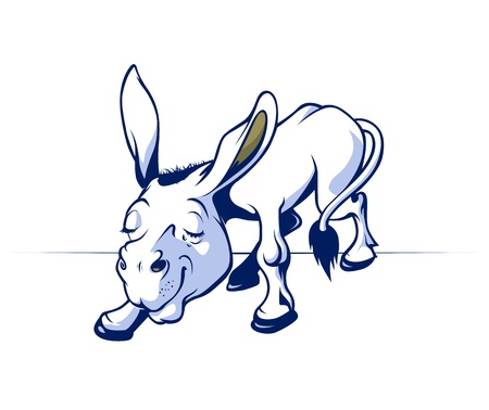 cartoon funny donkey in smile のイラスト素材