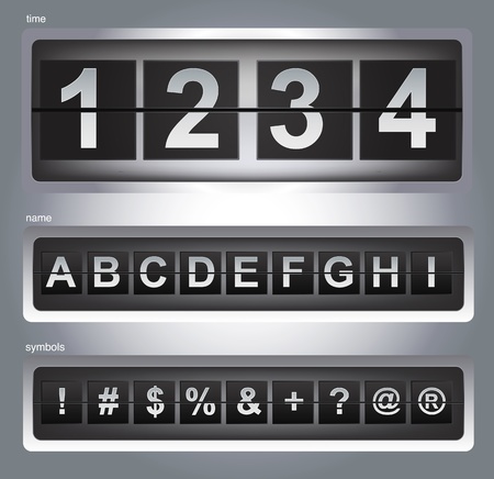 time table number letter and symbolのイラスト素材
