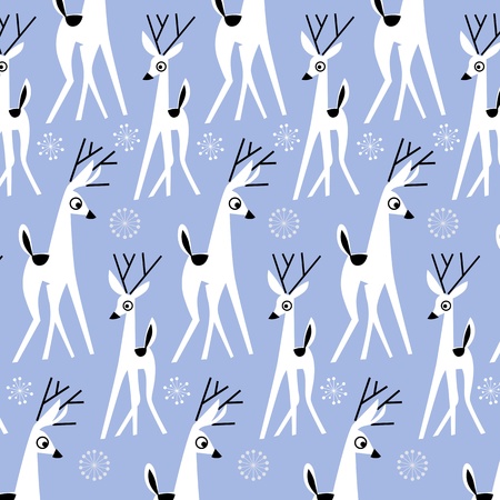 cartoon christmas deer background in vector のイラスト素材