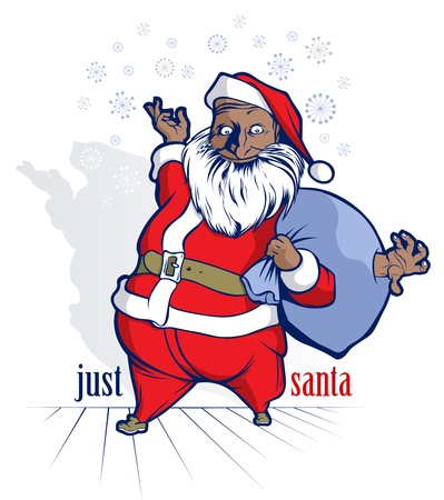 cartoon bad santa smile のイラスト素材