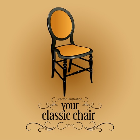 wood chairのイラスト素材