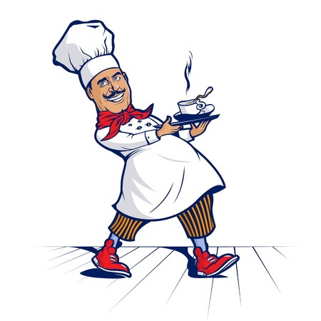 Cook Chef. illustration of a cute friendly chefのイラスト素材