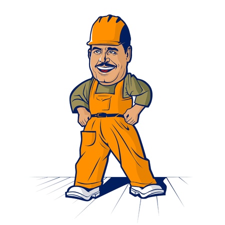 Cartoon builder worker manのイラスト素材