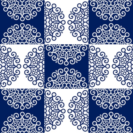 round lace ornate background patternのイラスト素材