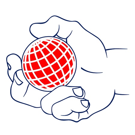 palm hold the earth のイラスト素材