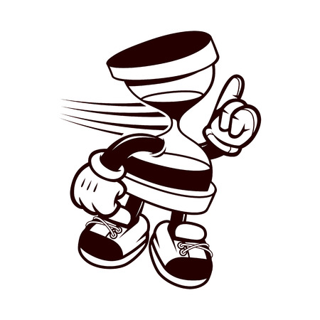 Cartoon illustration of time character hourglass. EPS 8のイラスト素材