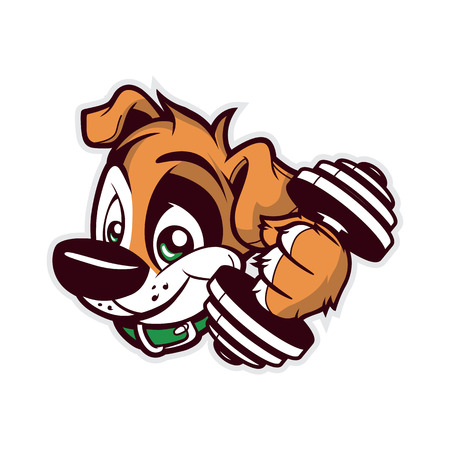 Cartoon dog gym.のイラスト素材