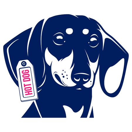 Dog Dachshund Hot Dog. Vector Illustrationのイラスト素材