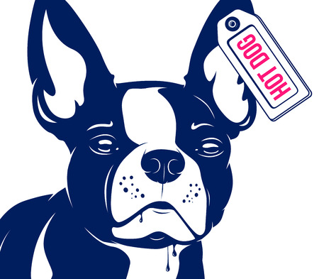 Dog French bulldog Hot Dog. Vector Illustrationのイラスト素材