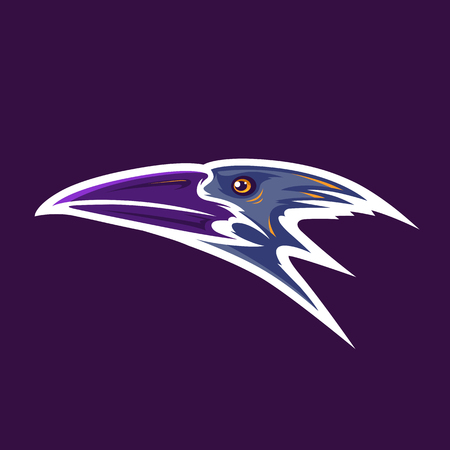 Crow Head Mascot. Vector illustration.のイラスト素材