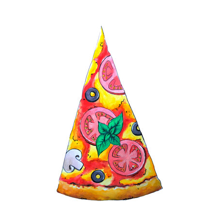 pizza drawing art with tomato on isolateの写真素材