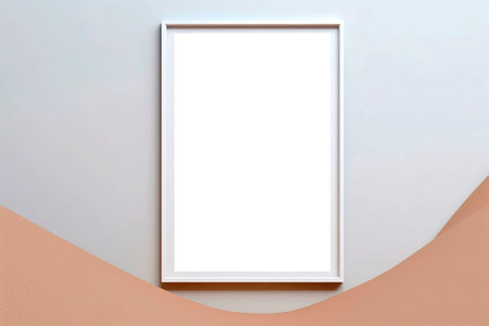 Template for vectical picture, painting, poster or photo. White and pastel pink color. Generative aiの素材