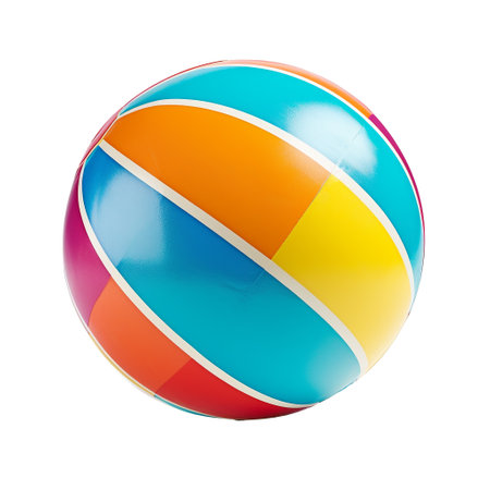 Beach ball isolated. 3D Illustration. generative aiの素材
