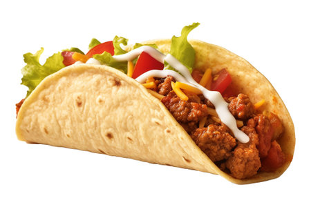 mexican food tacos isolated. generative aiの素材