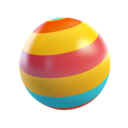 Beach ball isolated. 3D Illustration. generative aiの素材