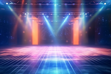 emty stage with spotlights. Presentation concept. Generative aiの素材