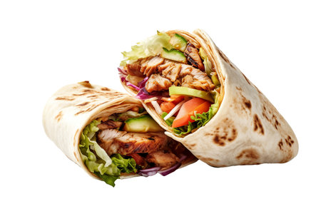 delicious shawerma on white background.の素材