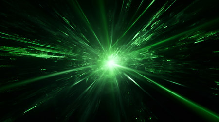Abstract green background with a laserの素材