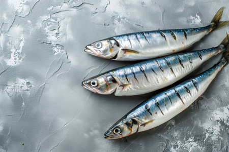 Top view of fresh sardinesの素材