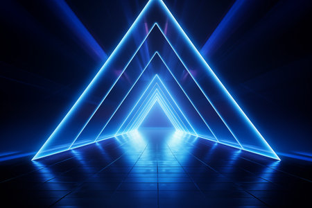 Abstract blue neon light backgroundの素材