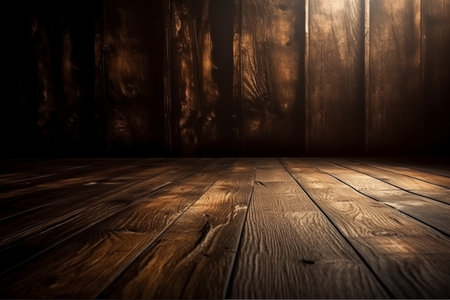 Empty wooden background for display your products or foodの素材