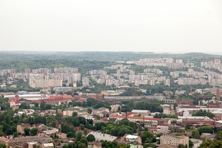 View of old small city Lviv in Ukraineのeditorial素材
