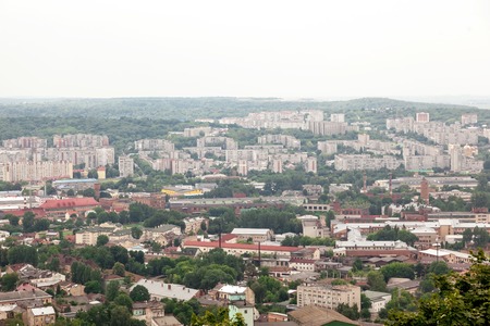 View of old small city Lviv in Ukraineのeditorial素材