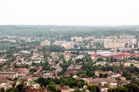 View of old small city Lviv in Ukraineのeditorial素材