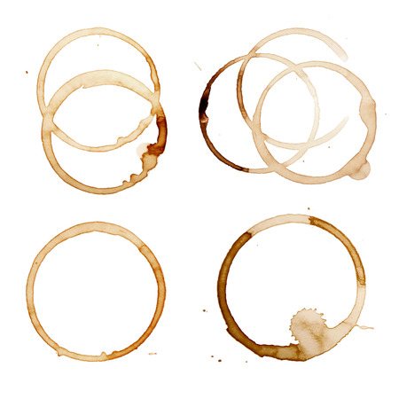 Coffee Stain Rings Set of four Vector illustrationのイラスト素材