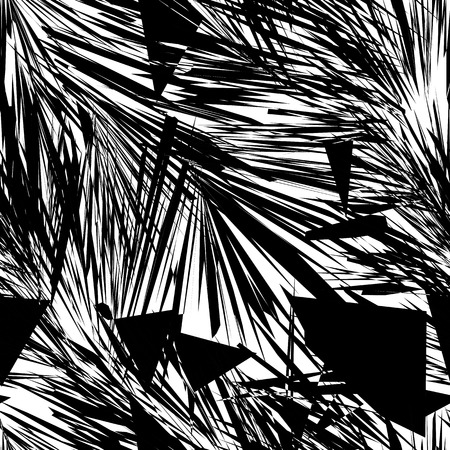 Black and white needles abstract seamless patternのイラスト素材