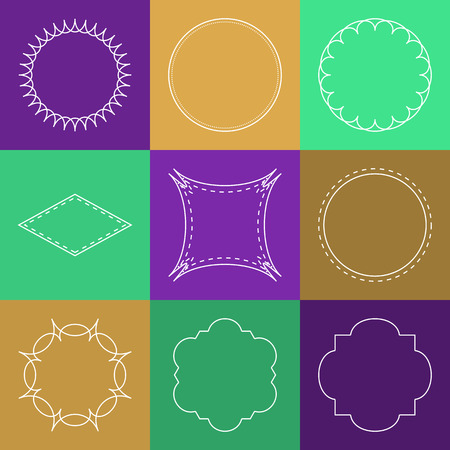 Vector set of outline emblems and abstract hipster logo templatesの写真素材