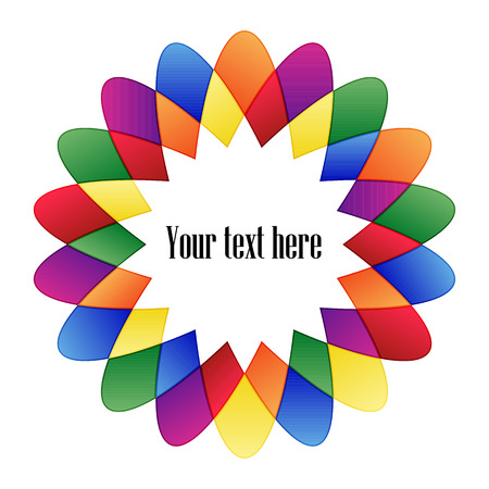 Vector illustration of abstract geometric rainbow flower logoの写真素材