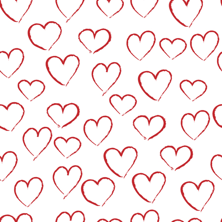seamless pattern with hand drawn heartsのイラスト素材