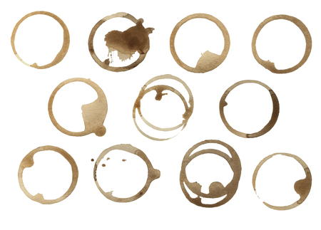 Collection of Coffee Stain Rings. Raster illustrationの写真素材