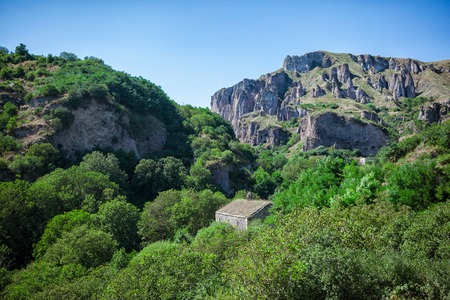 Small village on the rocks and the mountains in Armenia. Khndzoreskの写真素材