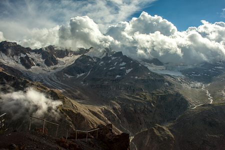 Beautiful view of the Caucasus mountain range Russia, Elbrus.の写真素材