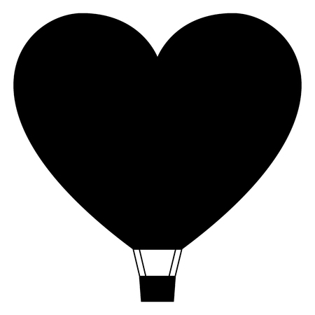 Heart shaped air balloon icon, minimal flat style symbol. Vector illustrationのイラスト素材
