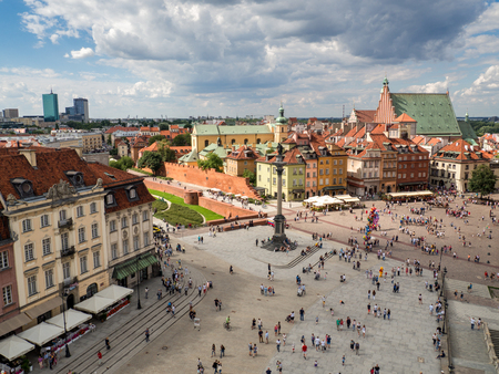 Warsaw, Poland - July, 2017: Aerial view of the old city in Warsawのeditorial素材