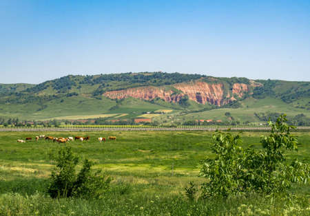 Red Ravine, badland natural reservation in Transylvania, Romaniaの写真素材