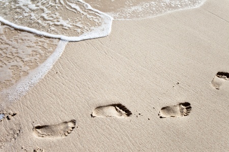 footprint, seaの写真素材