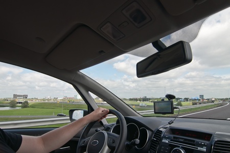 Driving a car, the driver