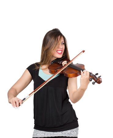 beautiful woman play her violinの写真素材