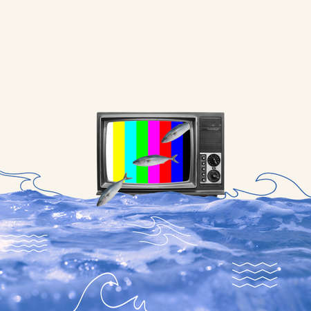 Contemporary art collage. Surrealism, minimalism in art.の写真素材