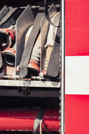 Fire truck with special equipment for ambulance firefighting