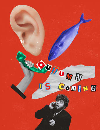Unexpected news. Autumn is coming. Contemporary artwork